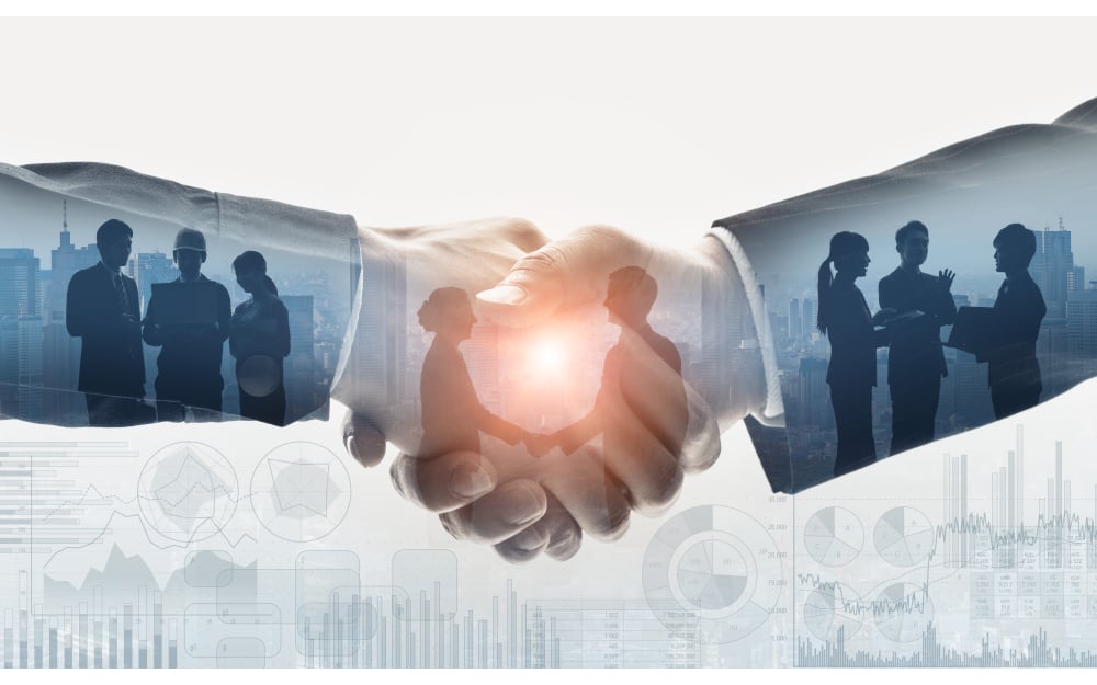 Business communication concept. Marketing. Shaking hands. Teamwork