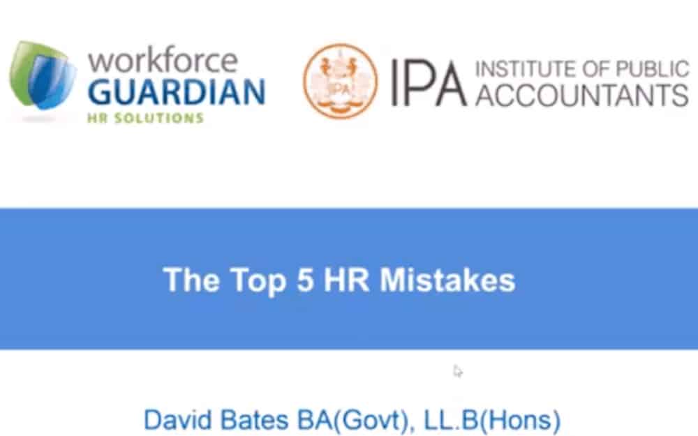 The Top 5 HR Mistakes – IPA Webinar
